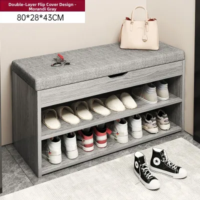 Space-Saving Multi-Layer Shoe Storage Bench