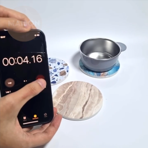 [SG STOCK] Diatomite Hard Coaster Water Absorbent Fast Drying Anti Slip Placemat For Tea Coffee Mat Holder