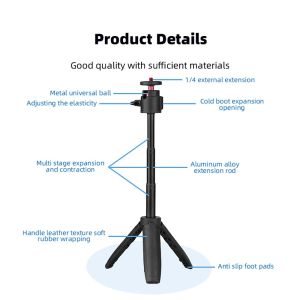20240617 BRDRC Tripod Selfie Stick Phone Holder Adjustable Tripod Extension rods for DJI Pocket 3/Gopro/Insta360 X5 X4 X3 X2 GO3 GO3S/ Action4/3 /ACTION 5 PRO DJI OSMO 360 Camera accessories