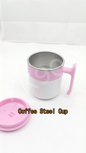 Stainless Steel Mug Anti Slip with Lid and Handle Gray Black Green Pink