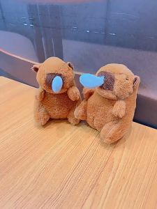 Boneka Capybara Ingusan Lucu & Plushie Doll Bubble Blowing Squeeze Keychain