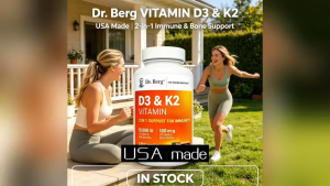 Dr. Berg Vitamin D3 & K2 Capsules 10000 IU D3 + 100mcg K2 Support Immune & Bone Health 120ct