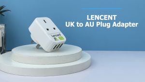 LENCENT Singapore UK Plug to Australia Plug Adapter with 3 USB Ports Grounded Australian Travel Adapter for Australia New Zealand China Fiji Argentina and more (Type I)