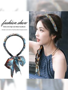 Womens New 2025 Hairband Scarf Tied Hairband Integrated Summer Versatile Hair Clip Headwear Korean Style Fresh out Fashion