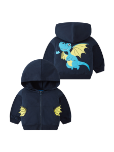 be top | Hooded Dinosaur Wings Zipper Cardigan Jacket
