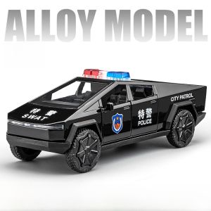 Police Car Toy Model Alloy Car Boys Girls Static Model Collectible Diecast Car Removable Emergency Vehicle Simulation Model