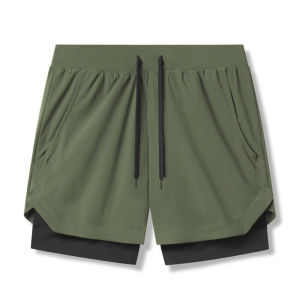 Elastic Breathable Quick-dry Double Layer Training Shorts