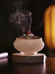 FUSHENGTANG | Bát Đốt Hương Ngọc Bích Mạ Men Phong Cách Cổ Điển Dùng Trong Nhà