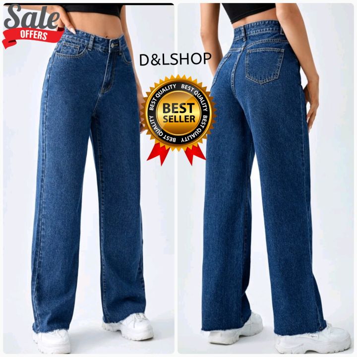 WIDE LEG pants High waits Jeans for women COD [ Refurbished]
