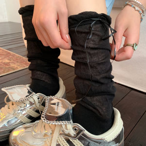 Pure Cotton Butterfly Knot Long Socks Womens Winter White Miu Style Ballet Leggings Thin High Tube Stockings Shaped Beauty