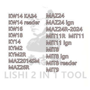 Lishi 2 in 1 KW14 KW16 KW18 KY14 KYM2 MAZ24 MAZ24 Ign MAZ24R-2024 MIT11R MIT11 Ign MIT8 Ign Reader MIT9