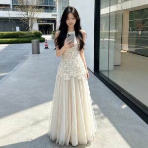 CHANGTONG | French Style Unique Lace and Mesh Fairy Dress