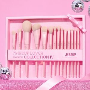 Bộ cọ trang điểm Jessup Pink 14 chiếc cọ trang điểm cọ nền phấn má hồng phấn mắt phấn phủ thuần chay kèm hộp quà tặng T495-G