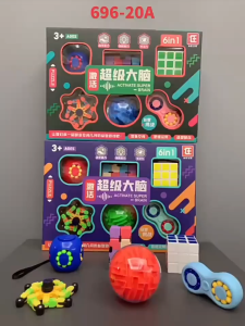 4-in-1 Kids Fidget Puzzle Toy Set 3x3 Speed Cube 3D Maze Gear Spinner Stress Relief Brain Teaser Educational Travel Toy Birthday Gift for Boys Girls Ages 3+