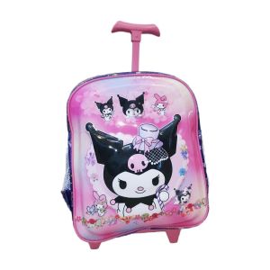Tas Troli Roda Import Anak Cewek Paud 12inch Gambar Timbul 3D 4Lampu