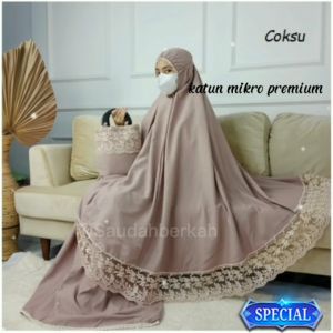 Mukena Dewasa Katun Renda Premium Orignal Jumbo Murah