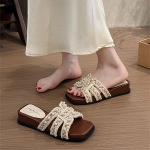 MONITING | Exquisite Summer Elegant French Pearl Wedge Sandals