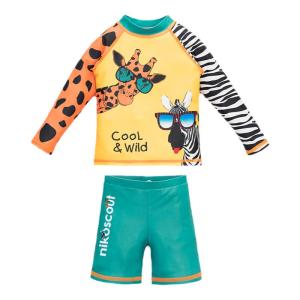 nikoscout | Sun Protection Quick-Dry Childrens Swimwear 10 Years Old Orange Long-Sleeve Separates