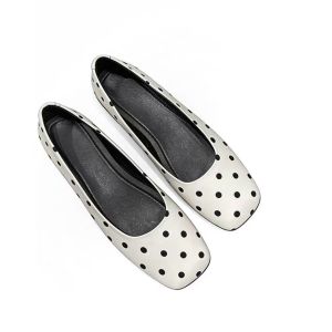 XUJIA | French Flat Slip-On Dotted Low-cut Womens Shoes