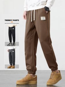 ROMON | Romon Mens Casual Sports Pants Spring Autumn Loose Fit Elastic Waist Sweatpants Long Trousers Trendy Brand Heavyweight