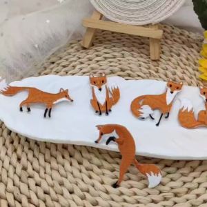 DUTRIEUX | Delicate Charming Fox Iron On Embroidery Patches Premium High Quality Animal Handcraft Applique For Clothing Jeans Jacket