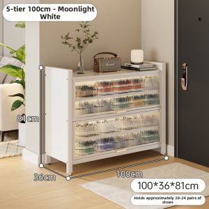 ZHUSHANXIA | Home Dustproof Stainless Steel Shoe Cabinet