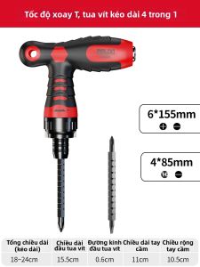 DELIXI | Bộ Tua Vít Phillips & Đầu Dẹt Có Cơ Cấu Ratchet