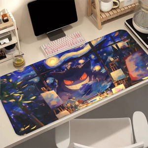 Bandai | Gengar P-Pokemon Mouse Pad Extended Gaming Desk Mat Anti-Slip Stitched Edge HD Print Anime Gamer Keyboard Pad Gift for Fans