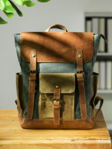 LINGU | Balo Vải Canvas Chống Nước Dung Lượng Lớn Ngoài Trời