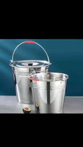 Stainless steel water bucket portable large capacity with cover handle household water storage bucket thickened not easy to rust High Quliaty