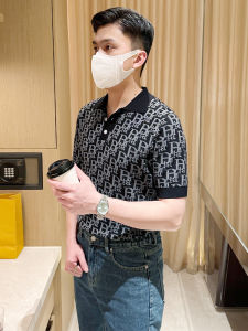 Áo Thun Polo Nam Mùa Hè Sang Trọng Thêu Chữ Dệt Kim Tay Ngắn Cổ Bẻ Phong Cách Anh Cổ Điển Thời Trang Công Sở Thường Ngày