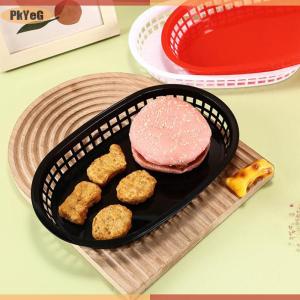 PkYeG Fast Food Baskets Plastic Serving Tray For Deli Chicken Burgers Sandwiches Fries - Foodservice Restaurant Supplies