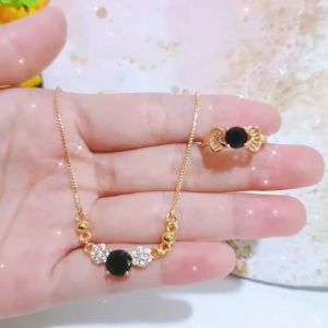 SET KALUNG CINCIN DEWASA PERHIASAN MOTIF PERMATA 2 IN1/SET-638