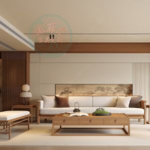 New Chinese Style Solid White Willow Wood Sofa Coffee Table Set Hotel Country House Song Dynasty Style Original Wood Furniture