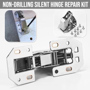 Non-Drilling Silent Hinge Repair Kit Cabinet Hinge Self Closing Door Hinges