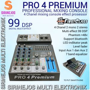 MIXER AUDIO MIXER 4 CHANEL PRO 4 PREMIUM FIRSTCLASS PROFESSIONAL MIXING CONSOLE