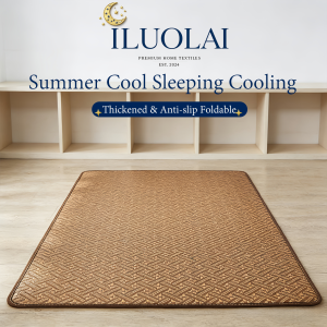 ILUOLAI Sleeping Cooling Mat Almohadang Pampalamig Summer Cool Thickened Non-slip Foldable Non-curling Mat Tatami Floor 60/100/160/200cm 3/4/5/6ft Breathable Summer Bed Banig High Quality