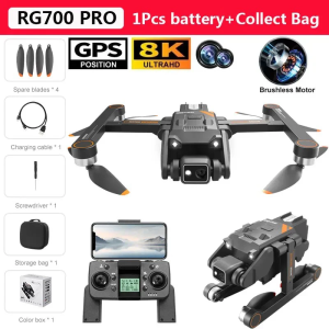 2024 RG700 Mini Drone 8K Dual Camera ESC 5G FPV Brushless Motor GPS Return Automatic Foldable RC Quadcopter Best Selling Drones