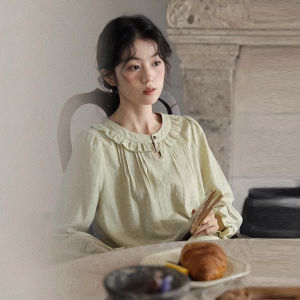 เสื้อเชิ้ตคอโปโลแขนยาวหลวมๆ สำหรับผู้หญิง ฤดูใบไม้ผลิและฤดูใบไม้ร่วง สไตล์ใหม่ เสื้อเชิ้ตแขนยาวทรงเข้ารูปแบบใหม่