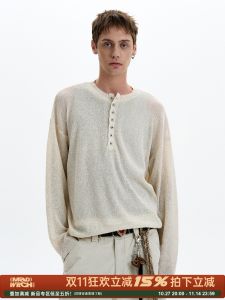 เสื้อสเวตเตอร์คอโปโลถักแบบเปิดหลังสำหรับผู้ชายและผู้หญิง สไตล์ลำลอง ป้องกันแสงแดด แขนยาว ทรงหลวม สวมใส่สบาย แฟชั่นฤดูร้อน