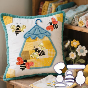 YOMDID 9pcs Bee-Patterned Transparent PET Quilting Templates DIY Bee-Inspired Sewing Ruler Template for Bee Design and Crafts