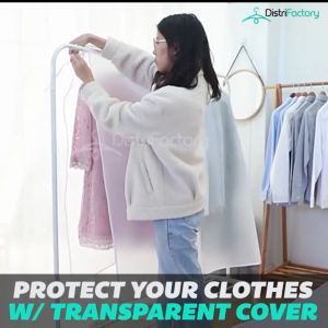 Household Clothes Dust Cover Moisture-proof Hanger Rack