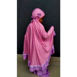 Mukena anak perempuan 1-10 tahun mukena anak dengan aksen pita dan renda