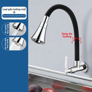 Vòi Nước Bếp Đơn Nóng & Lạnh Chống Thấm Dán Tường