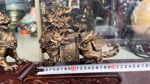 Đôi hỏa kỳ lân bằng đồng phong thủy (đôi kỳ lân mạnh nhất) DxRxC:24x10x27cm nặng 5kg/đôi