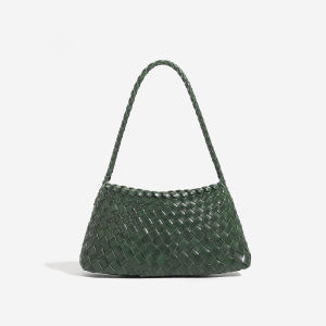 Suiino Handcrafted Leather Basket Style Handbag Single Shoulder Bag French Style Underarm Bag Soft Cowhide English Style Bag