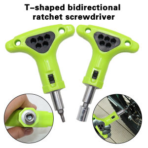 Home repair T-handle ratchet screwdriver 6.35mm bits socket dual-use wrench Reversible Labor saving tools