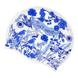 หมวกน้ำกันน้ำยางซิลิโคนสำหรับผู้หญิง ทรงยาว ขนาดใหญ่ สำหรับผู้ใหญ่ ดีไซน์เก๋ไก๋ ป้องกันหู หมวกน้ำกันน้ำสำหรับว่ายน้ำ