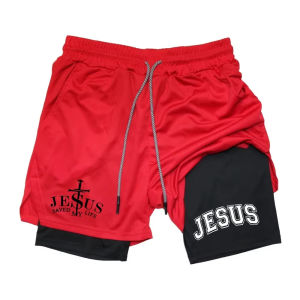 Mens 2-in-1 Summer New Sports Running Shorts Double-Layer Sports Training Jogging Pants - Breathable Double-Layer Pants