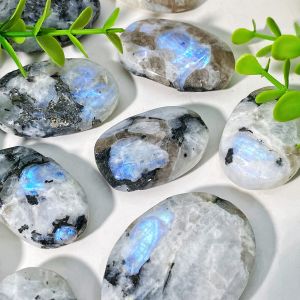 1PC High Quality Rainbow Moonstone Palm Natural Crystal PalmGemstone Jewelry Healing crystal Birthday gift Women gift